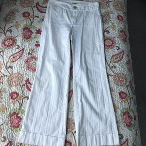 Banana Republic Harrison White Stripe Trousers